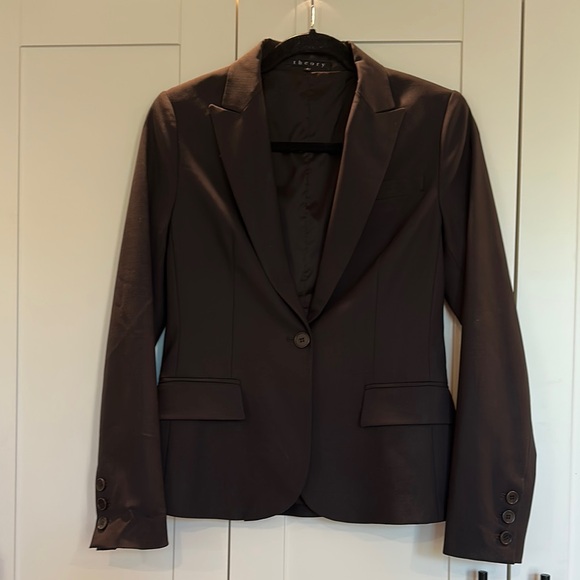 Theory Brown Blazer Tailored Fit - Picture 1 of 6
